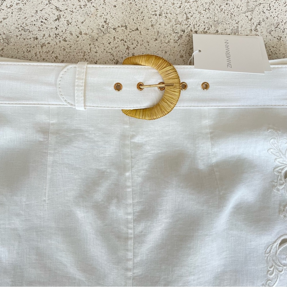 ZIMMERMANN 🍦🌴 PEGGY Shorts. White embroidered shorts. US 10. NEW with tag. - Picture 5 of 10